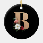  bloemmonogram B Keramisch Ornament (Achterkant)