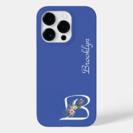 Bloemmonogram B Pensionering Case-Mate iPhone 14 Pro Hoesje