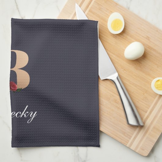  bloemmonogram B SJABLOON Theedoek (Quarter Fold)