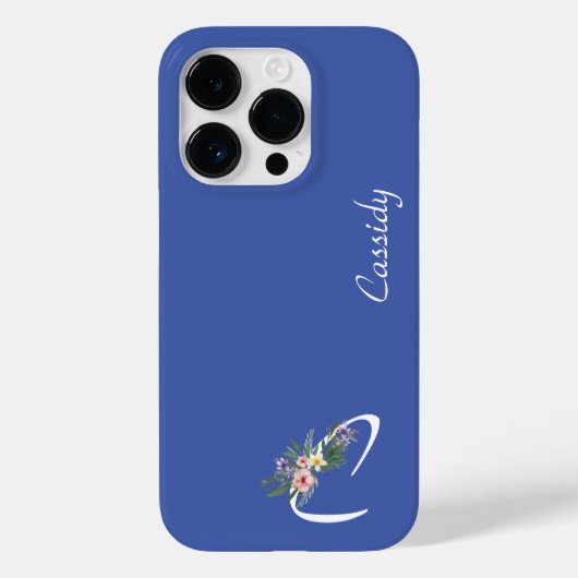 Bloemmonogram c Pensionering Case-Mate iPhone Case (Achterkant)