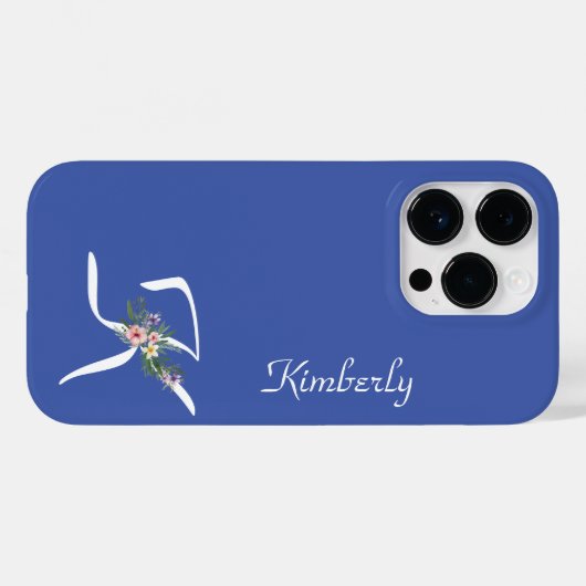 Bloemmonogram K Pensionering Case-Mate iPhone Case (Achterkant (horizontaal))