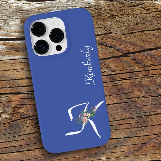 Bloemmonogram K Pensionering Case-Mate iPhone Case