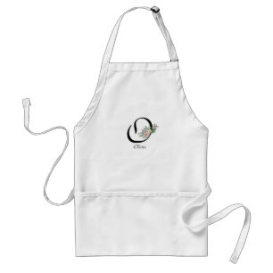 Bloemmonogram letter O Pensioen Schort