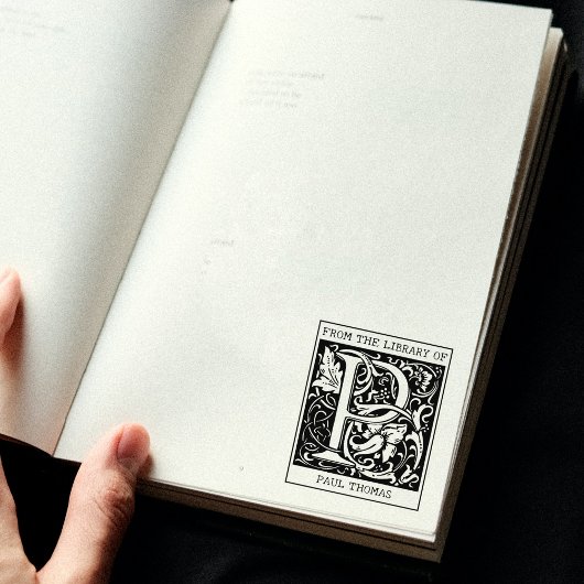 bloemmonogram letter P uit de bibliotheek Rubberstempel