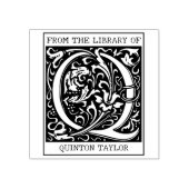  bloemmonogram letter Q uit de bibliotheek Rubberstempel (Afrduk)