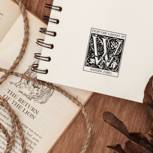 Bloemmonogram Letter W Uit De Bibliotheek Rubberstempel