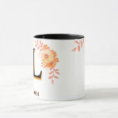 Bloemmonogram Mok – Elegante letter L koffiebeker (Midden)