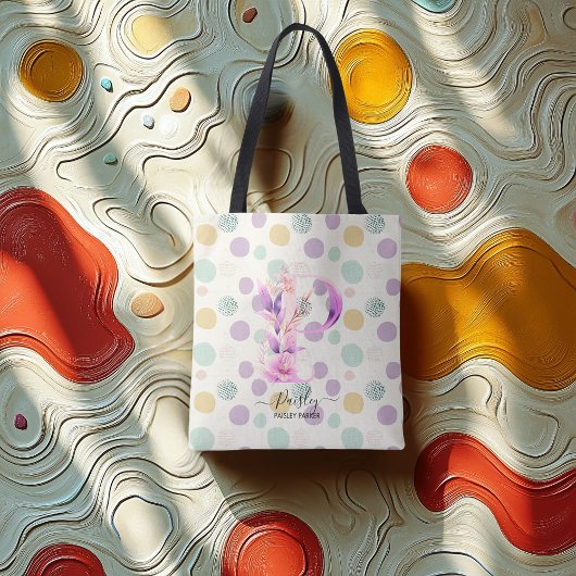 Bloemmonogram - Paisley's Bloom-ontwerp P Draagtas