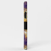 Bloemmonogram Schattigee Kat - Royal Paarse Case-Mate iPhone Case (Achterkant/rechts)