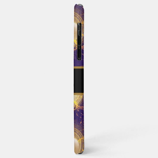 Bloemmonogram Schattigee Kat - Royal Paarse Case-Mate iPhone Case (Achterkant/links)