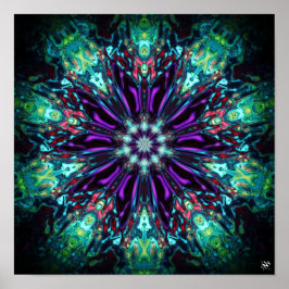 Bloemmonsters schild v2 - patroonpareidolia poster