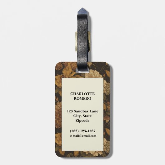  bloemmotief (10) bagagelabel (Achterkant verticaal)
