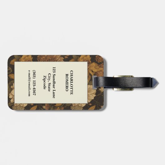  bloemmotief (10) bagagelabel (Achterkant horizontaal)