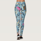 bloemmotief, blauwe achtergrond. leggings (Achterkant)
