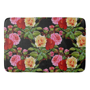 Bloemmotief Bloemen Rozen Rood Roze Geel Groen Badmat