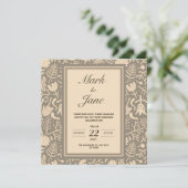 Bloemmotief bruiloft uitnodiging (Staand voorkant)