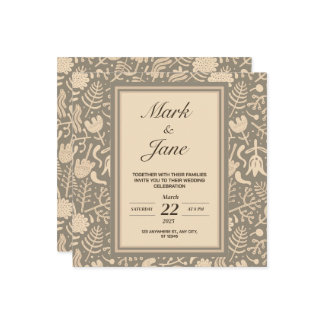 Bloemmotief bruiloft uitnodiging