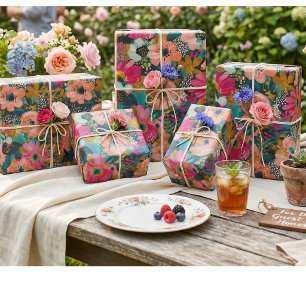 Bloemmotief cadeaupapier
