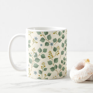 Bloemmotief eucalyptus naadloos patroon koffiemok