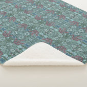 bloemmotief groen blauw rood wit sherpa deken (3/4)