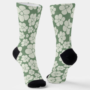 Bloemmotief - Groen Sokken