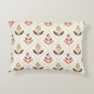 Bloemmotief in mid-century modern stijl accent kussen