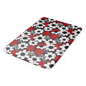 bloemmotief in rood, zwart en wit badmat (Gekanteld)