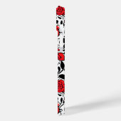 bloemmotief in rood, zwart en wit Case-Mate iPhone case (Achterkant / Links)