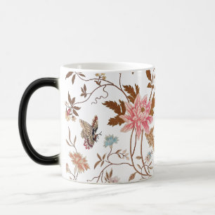 Bloemmotief in vintage stijl met bloeiende bloemen magische mok
