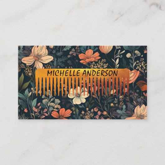 Bloemmotief | Kapsalon Kapper Visitekaartje (Voorkant)