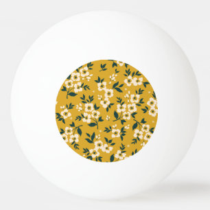  bloemmotief, kleine witte bloemetjes. pingpongballen