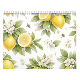 Bloemmotief met citroenen in vintage stijl Cotta Kalender