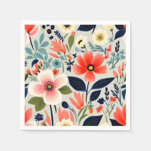 bloemmotief met gedurfde kleuren servet
