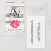 Bloemmotief met glinsterende vlinders visitekaartje (Voorkant / Achterkant)