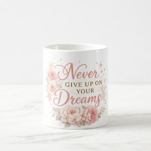 Bloemmotief met inspirerende quote koffiemok