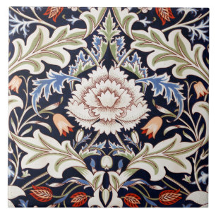 Bloemmotief Mooie Bloemen Blauw Rood Groen Tegeltje