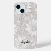 bloemmotief natuurlijk wit elegant chic Case-Mate iPhone case (Achterkant)
