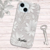  bloemmotief natuurlijk wit elegant chic Case-Mate iPhone case