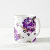Bloemmotief paars koffiemok (Voorkant rechts)