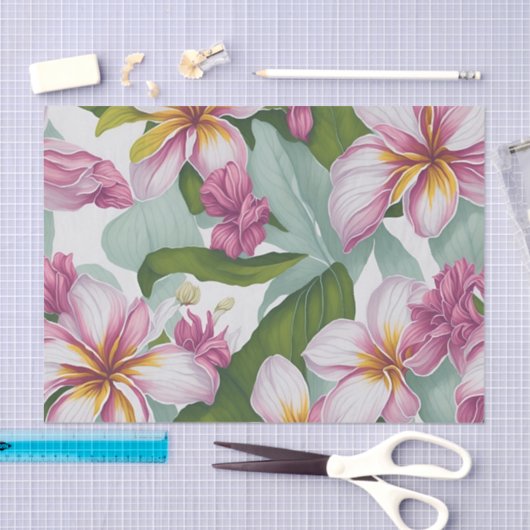 Bloemmotief Plumeria Bloemen Tissuepapier (Craft)