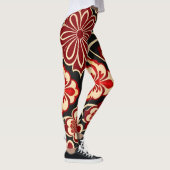  bloemmotief rood groen leggings (Rechts)