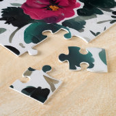 Bloemmotief roze bloemen legpuzzel (Zijkant)