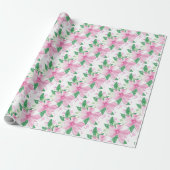 Bloemmotief Roze Orchidee Cadeaupapier (Uitgerold)