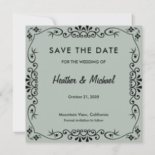 Bloemmotief Save the Date Huwelijk