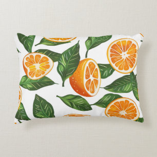 Bloemmotief Sinaasappel Citrus Naadloos Patroon Accent Kussen