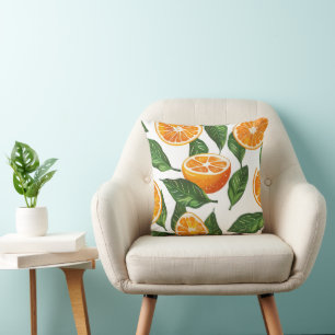 Bloemmotief Sinaasappel Citrus Naadloos Patroon Kussen