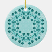 Bloemmotief, Turkooisblauwe Initiaal Keramisch Ornament (Achterkant)