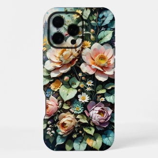 Bloemmotieven in vintage stijl iPhone 16 pro max hoesje