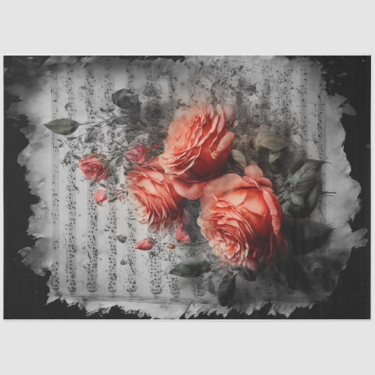 Bloemmuziekblad Tissuepapier (Voorkant)