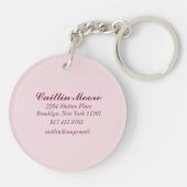 Bloemnaam & Initiaal Monogram Acryl Sleutelhanger (Achterkant)